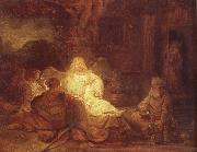 REMBRANDT Harmenszoon van Rijn Abraham Receives the Three Angels china oil painting artist